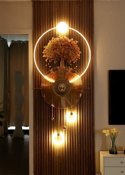 Premium Luxury 3D Wall Art Decor,Sunflower Design Hanging Art With Led Light Decorative Wall Lamp