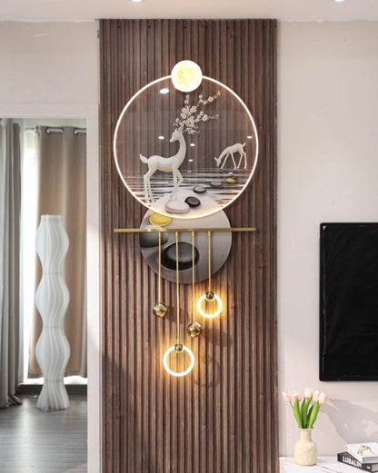 Modern high-end LED light mural, three-dimensional hanging painting at the end of the corridor