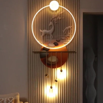 Modern high-end LED light mural, three-dimensional hanging painting at the end of the corridor