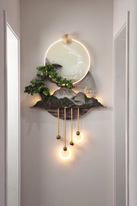 Porch luminous decorative light luxury three-dimensional relief led wall lamp