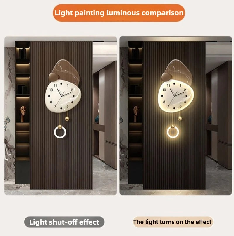 Modern LED Wall Clocks Pendulum Silent Digital Quartz Clocks Wall Luxury Stylish Clock Unique Large Watches Home Decoration