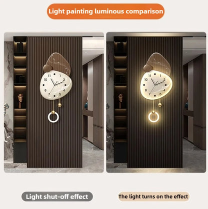 Modern LED Wall Clocks Pendulum Silent Digital Quartz Clocks Wall Luxury Stylish Clock Unique Large Watches Home Decoration